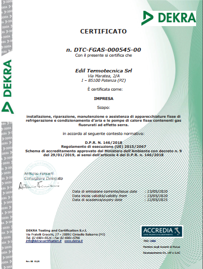 Certificazione FGAS